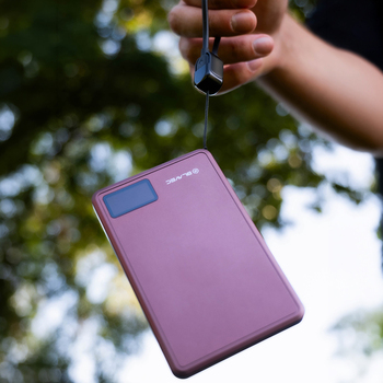 Blavec Power Bank 10000mAh BJ-03 Slim 13,5mm - Typ C - 22,5W magnetyczny indukcyjny Magsafe 3 w 1 (PBBJ03-MC10P) fioletowy aluminium