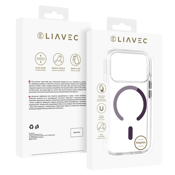 Liavec Pure Case with camera control button do Iphone 18 Pro Max/17 Pro Max fioletowy
