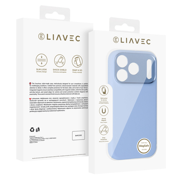 Liavec Silk Shield Case with Metal Camera Frame do Iphone 18 Pro Max/17 Pro Max jasnoniebieski