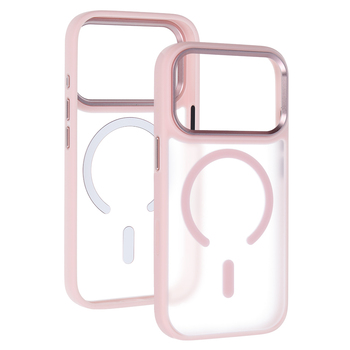 Liavec Cloudy Case with Metal Camera Frame do Iphone 18 Pro/17 Pro różowy (Camera Control Button)