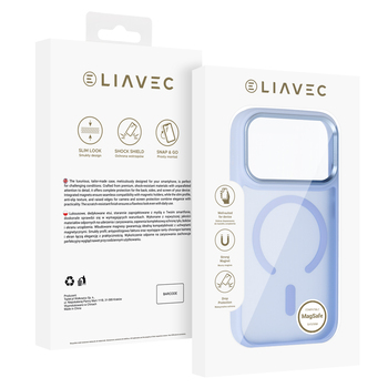 Liavec Cloudy Case with Metal Camera Frame do Iphone 18 Pro Max/17 Pro Max jasnoniebieski (Camera Control Button)