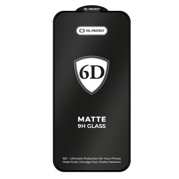 Hartowane szkło Tel Protect Full Glue 6D Matte do Iphone 18 Pro Max Max Czarne