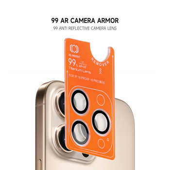 Hartowane szkło Tel Protect Titanium Lens 99% AR na aparat do Iphone 18 Pro/18 Pro Max czarne (obiektyw 3 sztuki)