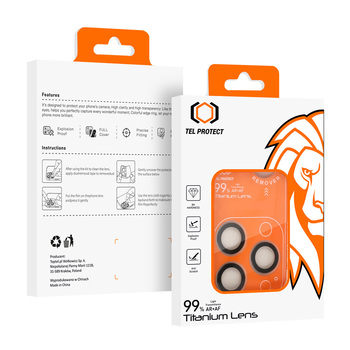 Hartowane szkło Tel Protect Titanium Lens 99% AR na aparat do Iphone 18 Pro/18 Pro Max przezroczyste (obiektyw 3 sztuki)