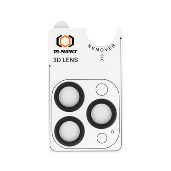 Hartowane szkło Tel Protect 3D Lens na aparat do Iphone 18 Pro/18 Pro Max czarne (obiektyw 3 sztuki)