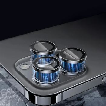 Hartowane szkło Tel Protect 3D Lens na aparat do Iphone 18 Pro/18 Pro Max czarne (obiektyw 3 sztuki)