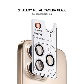 Hartowane szkło Tel Protect 3D Lens na aparat do Iphone 18 Pro/18 Pro Max jasnoniebieski (obiektyw 3 sztuki)