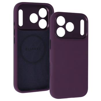Liavec Silk Shield Case with Metal Camera Frame do Iphone 18 Pro Max/17 Pro Max burgundowy