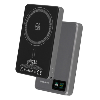 Blavec Power Bank 10000mAh BJ-03 Slim 13,5mm - Type C - 22,5W magnetic Magsafe 3 in 1 (PBBJ03-MC10G) grey aluminum (damaged packaging)