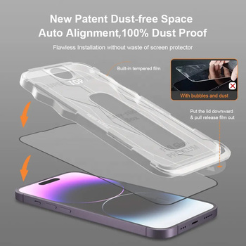 Hartowane szkło Full Glue Easy-Stick Box do IPHONE 17 PRO MAX/18 PRO MAX CZARNY