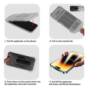 Hartowane szkło Full Glue Easy-Stick Box do IPHONE 17 PRO MAX/18 PRO MAX CZARNY