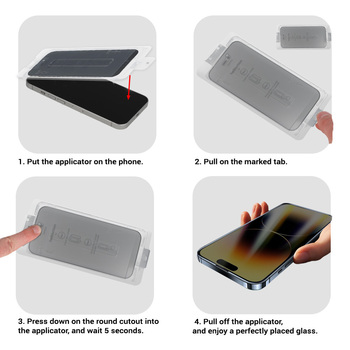 Hartowane szkło Full Glue Privacy Easy-Stick Box do IPHONE 17 PRO/18 PRO CZARNY