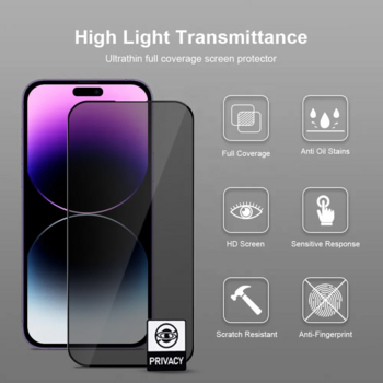 Hartowane szkło Full Glue Privacy Easy-Stick Box do IPHONE 17 PRO/18 PRO CZARNY