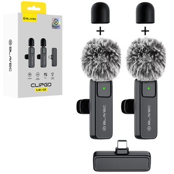 Blavec Lavalier Microphones x 2 MK-01 ClipGo Type C (LMMK01-B) black (damaged packaging)