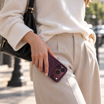 Liavec Cloudy Case with Metal Camera Frame for Iphone 18 Pro/17 Pro burgundy Control Button)
