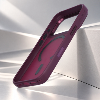 Liavec Cloudy Case with Metal Camera Frame do Iphone 18 Pro Max/17 Pro Max burgundowy (Camera Control Button)