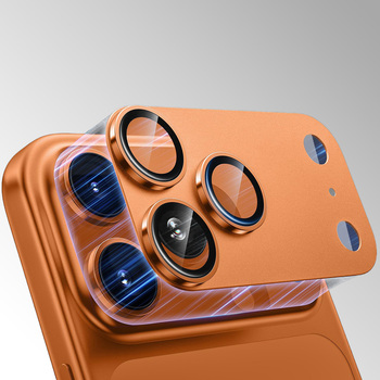 Hartowane szkło Tel Protect 95% AR+AF Full Metal Camera Protector na aparat do Iphone 18 Pro Max burgundowe (wyspa)