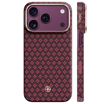 Benks Case Magnetic Armor Air Armor Grid Kevlar Metal Frame 600D (C.K.FL.AP.JX.0073) for iPhone 18 Pro Max/17 Pro Max burgundy