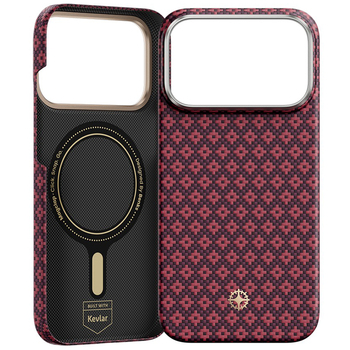 Benks Case Magnetic Armor Air Armor Grid Kevlar Metal Frame 600D (C.K.FL.AP.JX.0073) for iPhone 18 Pro Max/17 Pro Max burgundy