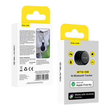 Blavec Lokalizator GPS Tag BTG-03 - Bluetooth Tracker Dual Apple & Android (BTBTG03-B4) czarny - 4 sztuki