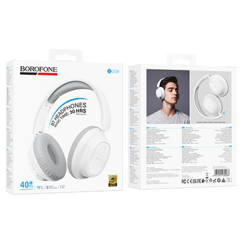 Borofone Słuchawki nauszne BO39 Melotide bluetooth białe