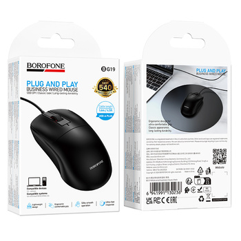 Borofone Computer mouse BG19 Moda wired black