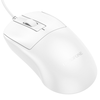 Borofone Mysz komputerowa BG19 Moda przewodowa biała