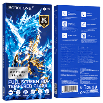 Borofone Hartowane szkło BF9 Armor Full Screen HD do Iphone 15 Plus/16 Plus - 10 sztuk