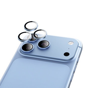 Borofone Hartowane szkło BF14 3D Metal Frame na aparat do Iphone 18 Pro/18 Pro Max jasnoniebieskie