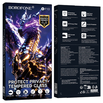 Borofone Hartowane szkło BF10 Armor Full Screen Anti-spy do Iphone 15/16 - 10 sztuk