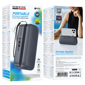 Borofone Głośnik Bezprzewodowy Bluetooth BR108 Serenjoy Sports szary