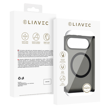 Liavec Cloudy Case do iPhone Duo with connected front and back frame czarny