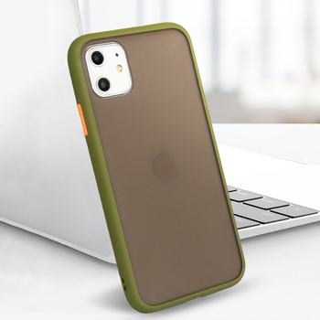 Vennus Color Button Bumper for Samsung Galaxy A20S Olive