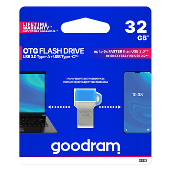 Pendrive GOODRAM ODD3 -  32GB USB 3.0 + Typ C OTG Niebieski
