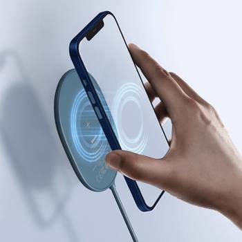 Baseus Ładowarka Indukcyjna LIGHT Magnetyczna Iphone 12 z kablem Typ C (WXQJ-03) Niebieska