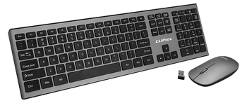 Cliptec Zestaw klawiatura multimedialna + mysz optyczna 1200DPI Slimline Air RZK350 bezprzewodowe szare