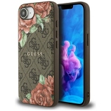 Original Case GUESS 4G Flowers Print MagSafe for Iphone 17e/16e brown