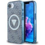 Oryginalne Etui GUESS IML Metal Glitter 4G Circle Triangle MagSafe do Iphone 17e/16e niebieski