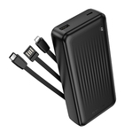 Borofone Power Bank 20000mAh BJ79A Clever - USB - z kablami Typ C i Lightning czarny