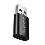 Borofone Adapter BV26B - USB na Typ C - czarny