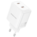 Borofone Ładowarka sieciowa BN31 Cargador GaN - 2xTyp C - QC 3.0 PD 45W biała