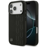 Original Case MERCEDES Leather Laurel Leaves MagSafe for Iphone 17 Pro black