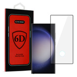 Hartowane szkło Tel Protect Full Glue 6D do SAMSUNG GALAXY S23 ULTRA CZARNE (z wycięciem na czytnik)