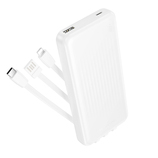 Borofone Power Bank 10000mAh BJ79 Clever - USB - z kablami Typ C i Lightning biały