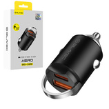 Blavec Ładowarka samochodowa BS-02B Aero - USB + Typ C - QC 3.0 18W PD 30W (CCBS02BA-UCB) czarna