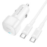 Borofone Ładowarka samochodowa BZ34A Cloud - Typ C - PD 20W z kablem Typ C na Typ C biała