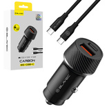 Blavec Ładowarka samochodowa BS-03B-C Carbon - USB + Typ C -  QC 3.0 48W z kablem Typ C na Typ C (CCBS03BC-UCB) czarna