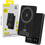 Blavec Power Bank 5000mAh BJ-03 Ultra Slim 7,8mm - Typ C - 22,5W magnetyczny indukcyjny Magsafe 3 w 1 (PBBJ03-MC5B) czarny aluminium