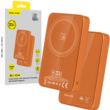 Blavec Power Bank 10000mAh BJ-04 Slim 13,5mm - Typ C - 22,5W magnetyczny indukcyjny Magsafe 3 w 1 (PBBJ04-MC10O) pomarańczowy szklany