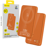 Blavec Power Bank 5000mAh BJ-04 Ultra Slim 7,8mm - Typ C - 22,5W magnetyczny indukcyjny Magsafe 3 w 1 (PBBJ04-MC5O) pomarańczowy szklany